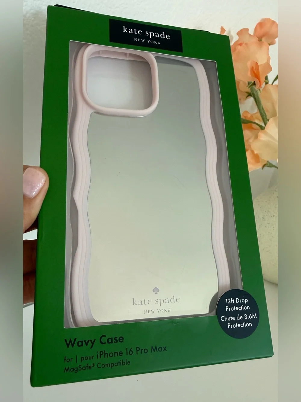 Kate Spade Wavy iPhone 16 Pro Max Pink MagSafe Case New
